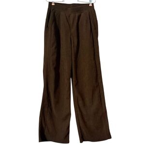HALARA High Waisted Pocket Flare Leg Corduroy Casual Pull-on Pants Brown Sz M
